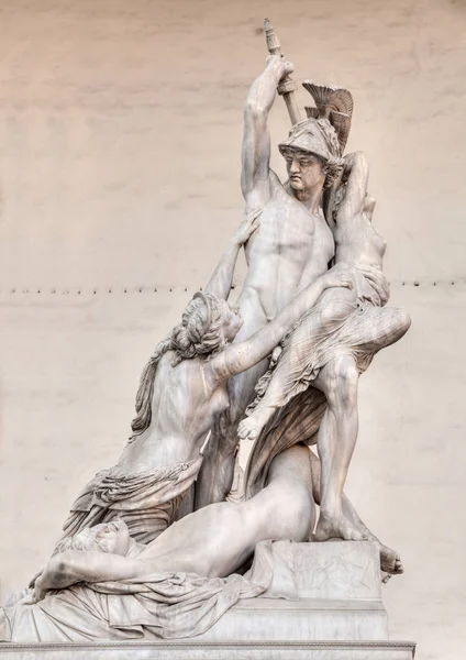 Firenze Loggia Della Signoria Antica Scultura Marmo Stupro Polixena Ispirato — Foto Stock