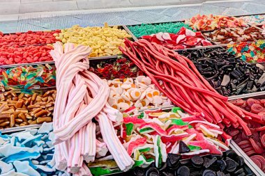 hatmi, çeşitli çok renkli sakızlı şeker 