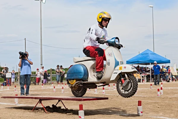 Ein Fahrer Der Während Des Motorfestivals Festa Mutor Juni 2013 — Stockfoto