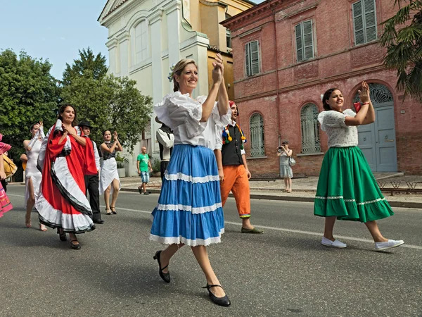 Street Parade Népi Együttes Raices Nuevas Alcazar Misiones Argentína Táncosok — Stock Fotó