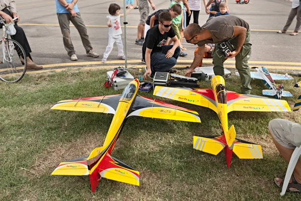 Ferngesteuerte Modellflugzeuge Mit Elektromotor Ausgestellt Auf Der Expo Aem Zero — Stockfoto