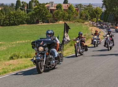 Grup bisikletçileri Amerikan üreten motosiklet Harley Davidson motosiklet ralli 