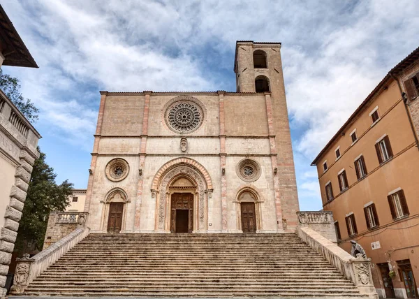 Medieval Renaissance Cathedral Della Santissima Annunziata Duomo Todi Umbria Italy — Stock Photo, Image