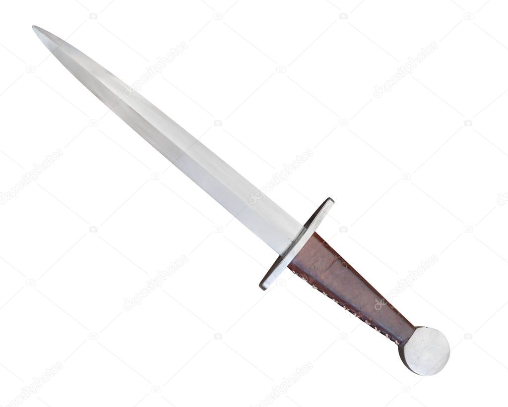 medieval dagger, antique hand weapon - isolated with clipping path