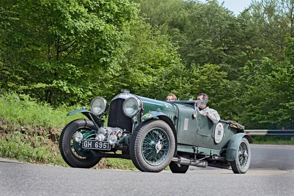 Old Racing Car Bentley Litre Supercharged 1930 Runs Rally Mille — Stock Photo, Image