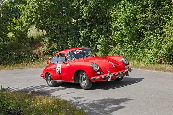 Урожай Автомобілів Porsche 356 1963 Працює Ралі Vii Coppa Район — стокове фото