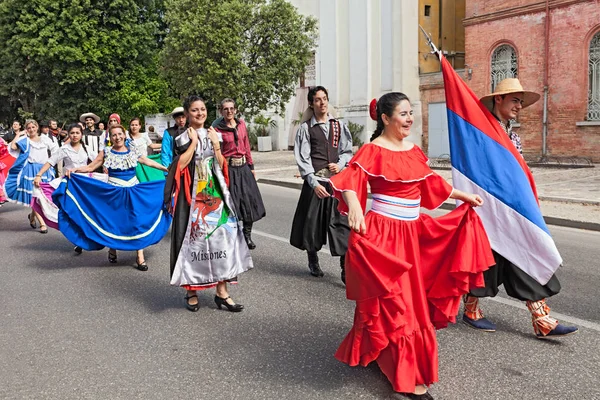 Desfile Callejero Del Conjunto Folclórico Raices Nuevas Alcázar Misiones Argentina — Foto de Stock