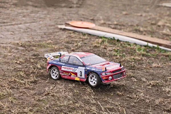 Radio Controlled Electric Car Model Scale Rally Cross Race Country — Stock Photo, Image