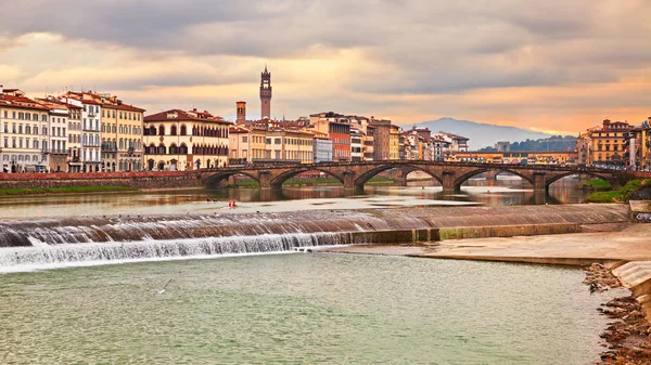 Florença Toscana Itália Paisagem Cidade Rio Arno Com Sua Ponte — Fotografia de Stock