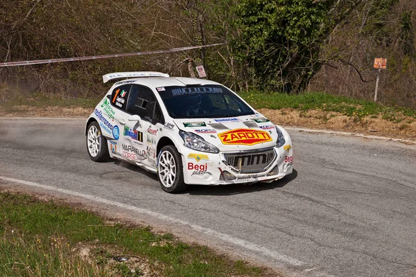 Cesena Italien April 2018 Förare Och Driver Racing Bil Peugeot — Stockfoto