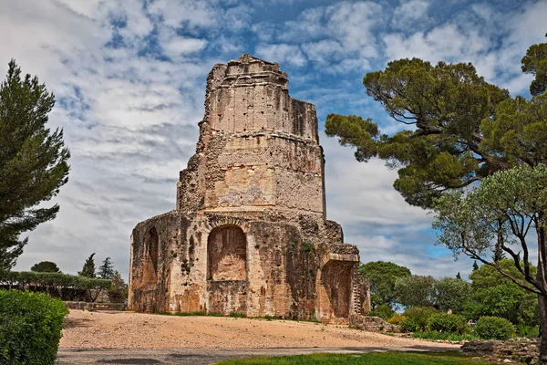Nimes Fransa Antik Tur Magne Büyük Kulesi Yıkık Bir Roma — Stok fotoğraf