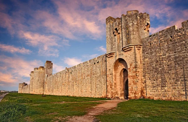 Aigues Mortes Gard Bella Vista Frankrijk Landschap Bij Zonsopgang Met — Stockfoto