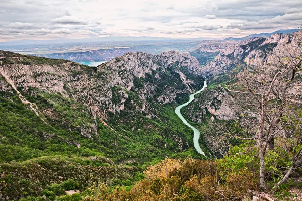Aiguines Var Provence França Paisagem Das Montanhas Rio Parque Natural — Fotografia de Stock