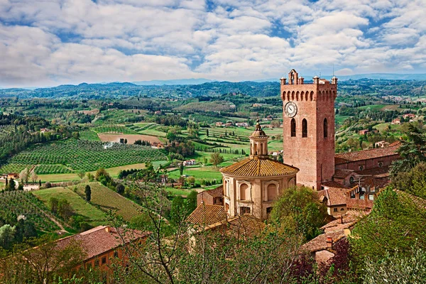 San Miniato Pisa Toskana Talya Kırsal Tepeler Kubbe Köyün Kilisesi — Stok fotoğraf