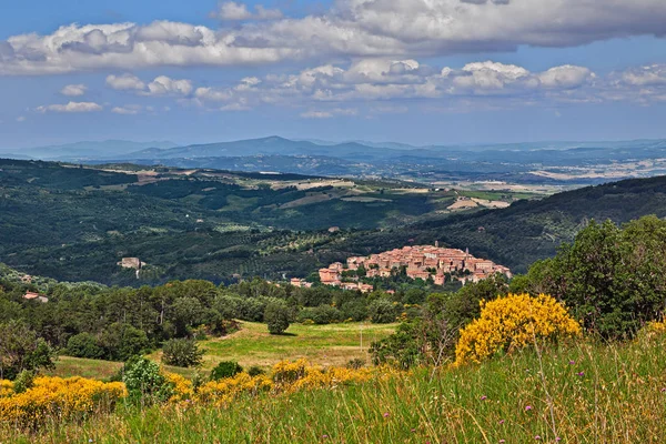 Seggiano Grosseto Toskana Italien Landschaftliche Landschaft Mit Tge Antiken Hügelstadt — Stockfoto