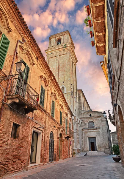 Vasto Abruzzo Italy Ancient Street Old Town Medieval Catholic Church — Stock Photo, Image