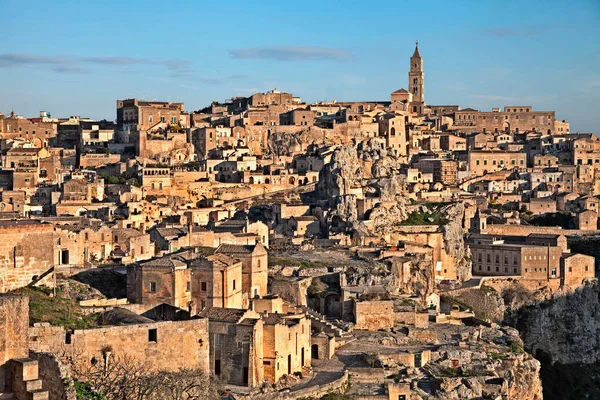 Matera Basilicate Italie Paysage Lever Soleil Vieille Ville Sassi Matera — Photo