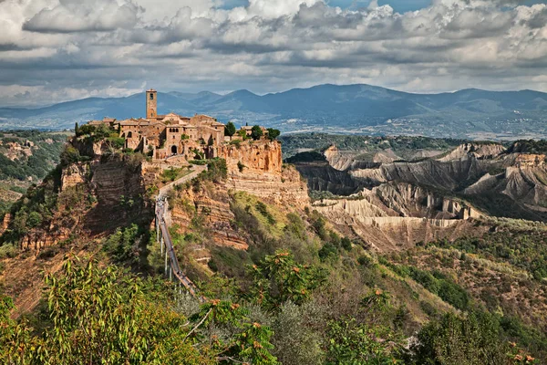 Civita Bagnoregio Viterbo Włochy Malowniczy Krajobraz Dawnych Wsi Wzgórzu Strome — Zdjęcie stockowe