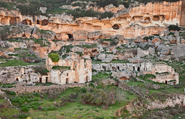 Ginosa Taranto Puglia Italy Landscape Old Town Ancient Cave Houses — Stock Photo, Image