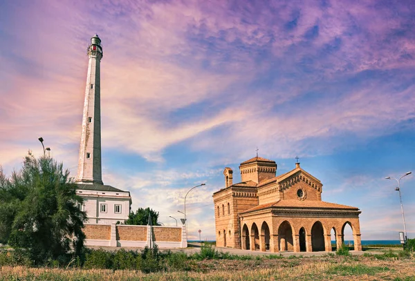 Punta Penna Vasto Abruzzo Talya Yüksek Deniz Feneri Katolik Kilisesi — Stok fotoğraf