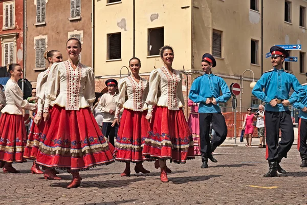 Grupo Folclórico Cosaco Canción Baile Conjunto Volnaya Paso Stavropol Rusia — Foto de Stock