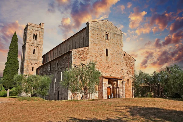 Montalcino Toscana Italia Abadía Sant Antimo Iglesia Católica Medieval Provincia — Foto de Stock