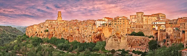 Pitigliano Grosseto Toskánsko Itálie Panoramatický Výhled Středověké Vesnice Založená Etruské — Stock fotografie
