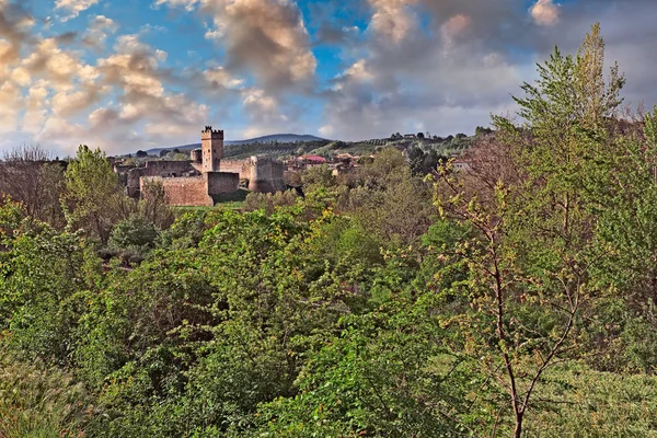 Staggia Senese Siena Toskana Talya Yeşil Yabani Bitki Örtüsü Ortaçağ — Stok fotoğraf