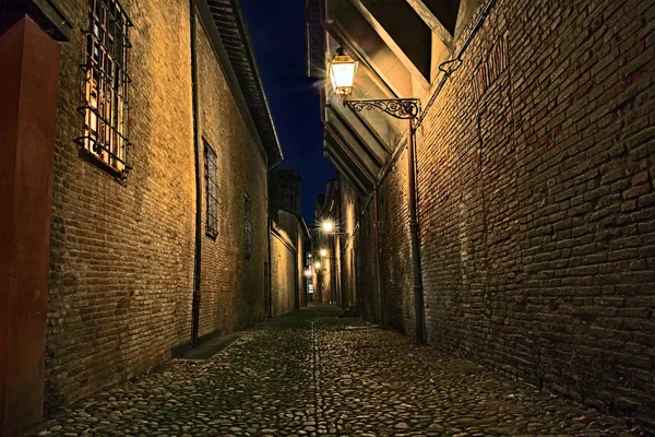 Forli Émilie Romagne Italie Ruelle Sombre Étroite Dans Vieille Ville — Photo