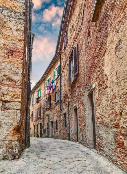 Volterra Pisa Toskana Talya Pitoresk Eski Dar Sokakta Eski Şehir — Stok fotoğraf