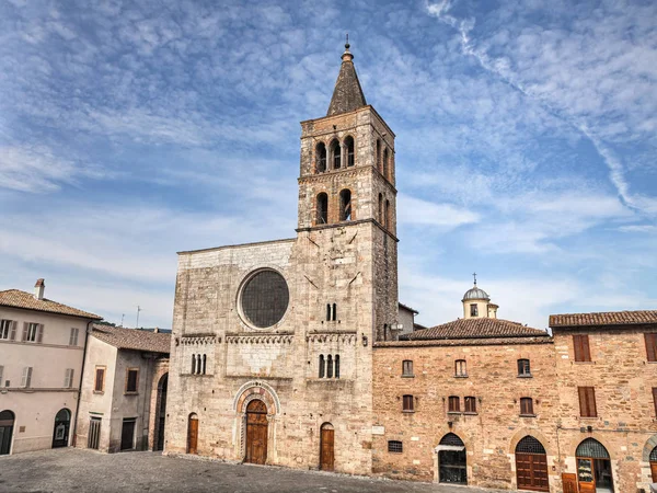 Bevagna Perugia Umbria Italy Ancient Catholic Romanesque Church Michele Arcangelo — Stock Photo, Image