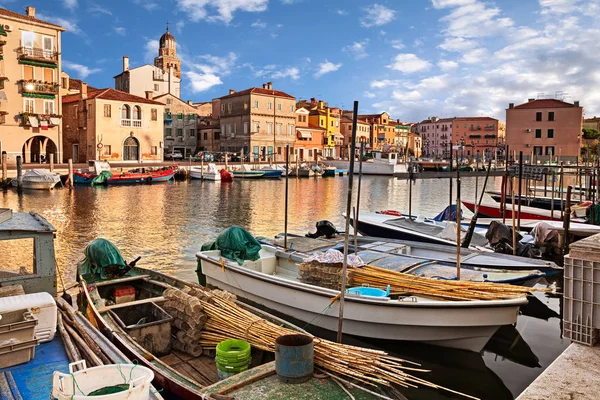 Chioggia Venetië Italië Landschap Van Oude Stad Het Kanaal Met — Stockfoto