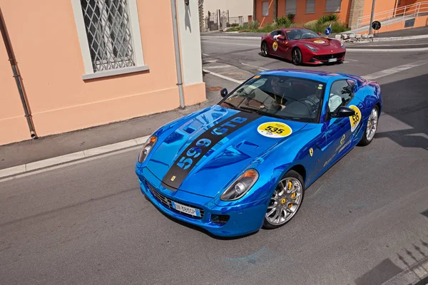 Sportowy Samochód Ferrari 599 Gtb Fiorano Rajdzie Tribute Ferrari Mille — Zdjęcie stockowe