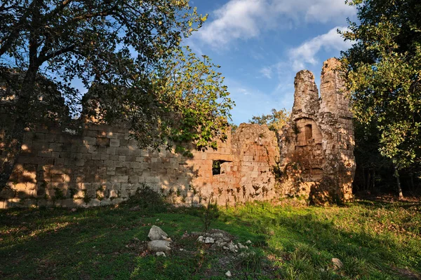 Sorano Grosseto Toscana Itália Ruínas Uma Igreja Medieval Uma Antiga — Fotografia de Stock