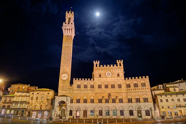 Siena Toscana Italia Antiguo Ayuntamiento Palazzo Pubblico Torre Torre Del —  Fotos de Stock