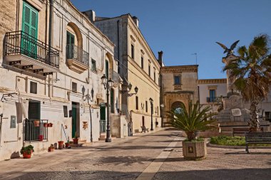 Montescaglioso, Matera, Basilicata, İtalya: şehrin antik köyde Piazza del Popolo Meydanı