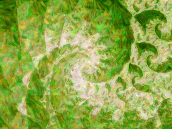 Абстрактний Імпресіоністський Художній Твір Зелений Пензлик Мазки Акварелі Психоделічний Спіральний — стокове фото