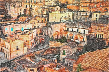 Matera, Basilicata, İtalya: eski şehrin resmi