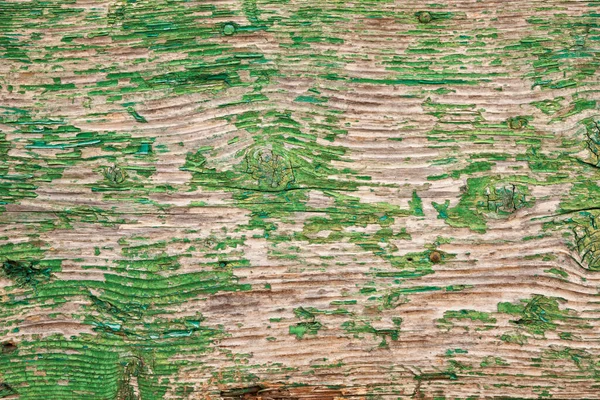 Old Wooden Board Peeling Paint Texture Background Green Flaky Paint — Stock Photo, Image