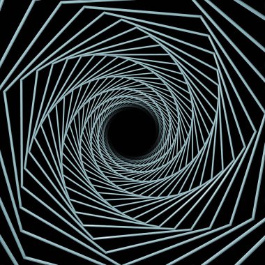 Girdap Meydanı'nda. merkezi etrafında dönen satırları dönen 3d render