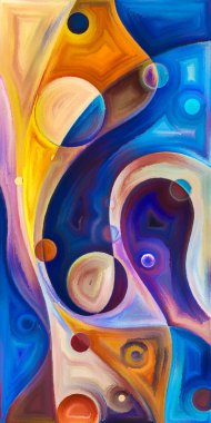 Çağdaş sanatın çember ve kıvrımlarından oluşan soyut arkaplan