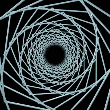 Girdap Meydanı'nda. merkezi etrafında dönen satırları dönen 3d render