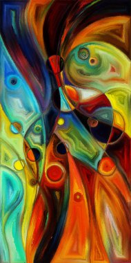 Çağdaş sanatın çember ve kıvrımlarından oluşan soyut arkaplan