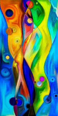 Çağdaş sanat konularındaki çember ve eğrilerin soyut arkaplanı