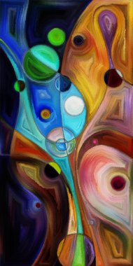 Çağdaş sanatın çember ve kıvrımlarından oluşan soyut arkaplan