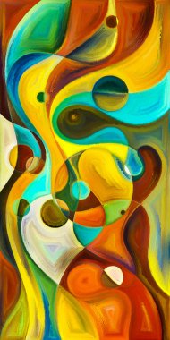 Çağdaş sanatın çember ve kıvrımlarından oluşan soyut arkaplan