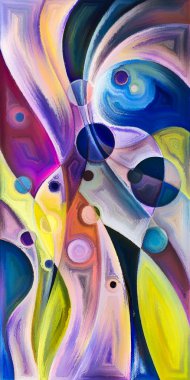 Çağdaş sanatın çember ve kıvrımlarından oluşan soyut arkaplan