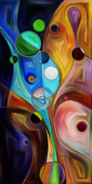 Çağdaş sanatın çember ve kıvrımlarından oluşan soyut arkaplan