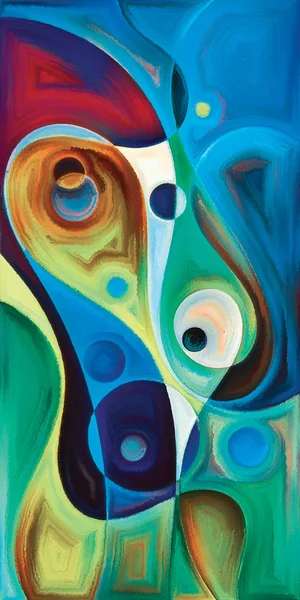 Çağdaş sanatın çember ve kıvrımlarından oluşan soyut arkaplan