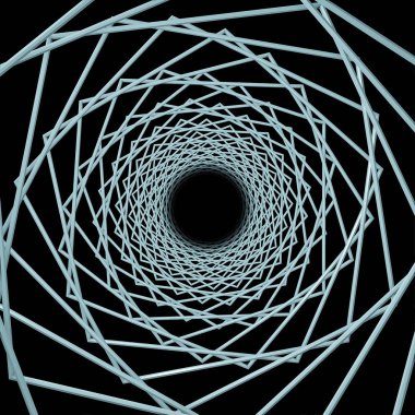 Girdap Meydanı'nda. merkezi etrafında dönen satırları dönen 3d render